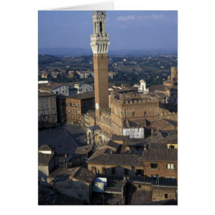 Europa, Italien, Siena. Översikt över staden Hälsningskort