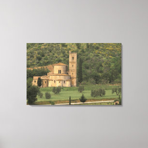 Europa, Italien, Toscana. Abbazia di Sant'Antimo, Canvastryck