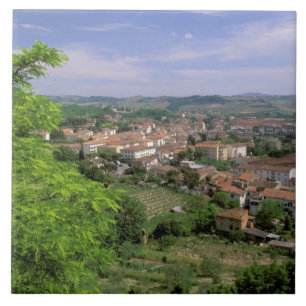 Europa, Italien, Toscana, Certaldo. Medeltida kull Kakelplatta