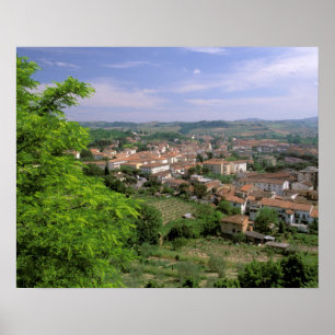 Europa, Italien, Toscana, Certaldo. Medeltida kull Poster