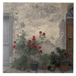 Europa, Italien, Toscana, Chianti, toskansk dörröp Kakelplatta