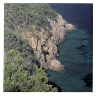 Europa, Italien, Toscana. Klippig kust; Cala Kakelplatta