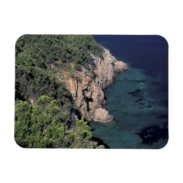 Europa, Italien, Toscana. Klippig kust; Cala Magnet (Horisontell)