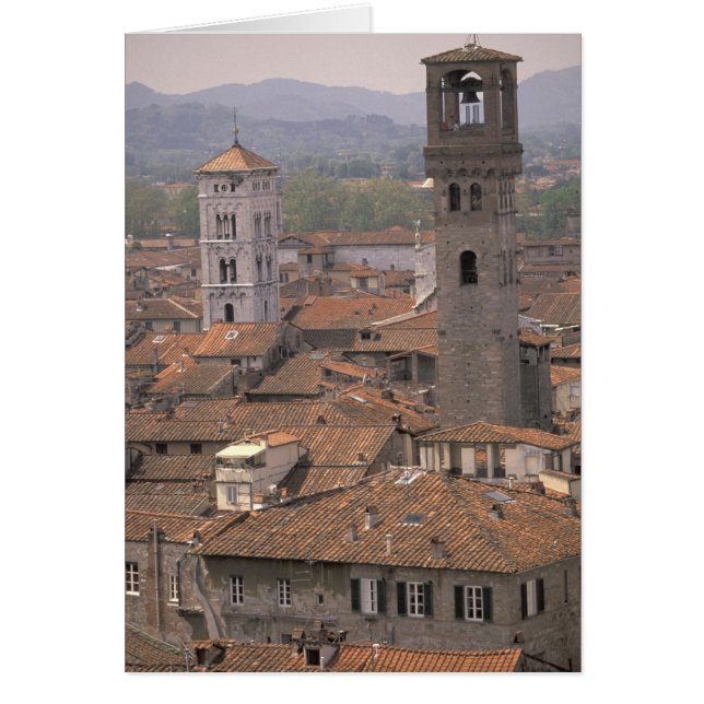 Europa, Italien, Toscana, Lucca, Stadspanorama Hälsningskort (Framsidan)