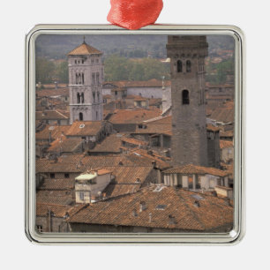 Europa, Italien, Toscana, Lucca, Stadspanorama Julgransprydnad Metall