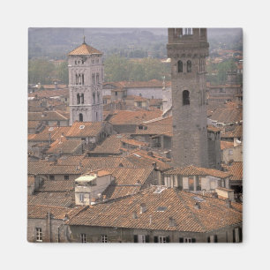 Europa, Italien, Toscana, Lucca, Stadspanorama Magnet