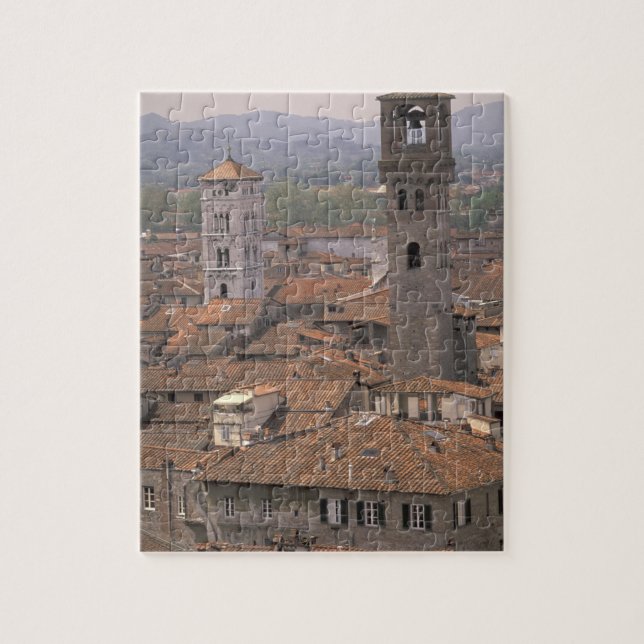 Europa, Italien, Toscana, Lucca, Stadspanorama Pussel (Vertikal)