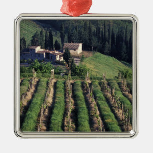 Europa, Italien, Toscana. Naturskön villa cypern. Julgransprydnad Metall