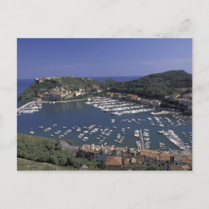 Europa, Italien, Toscana, Porto Ercole, Utsikt öve Vykort