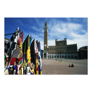 Europa, Italien, Toscana, Siena. Piazza del Fototryck