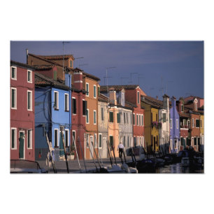 Europa, Italien, Venedig. Flerfärgade hus Fototryck