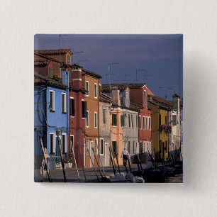 Europa, Italien, Venedig. Flerfärgade hus Knapp