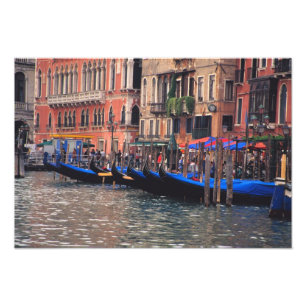 Europa, Italien, Venedig, gondol i kanal Fototryck