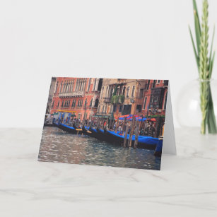 Europa, Italien, Venedig, gondoler i kanalen Kort