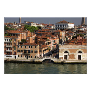 Europa, Italien, Venedig. Kanalvyer. UNESCO Fototryck