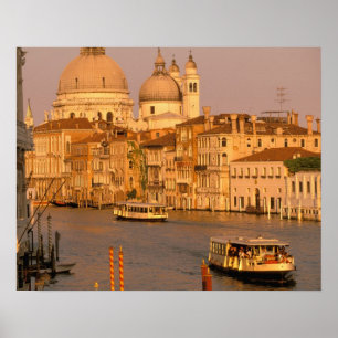 Europa, Italien, Venetien, Venedig. Solnedgång Poster