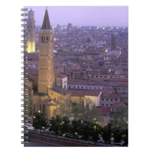 Europa, Italien, Veneto, Verona. Utsikt från Caste Anteckningsbok