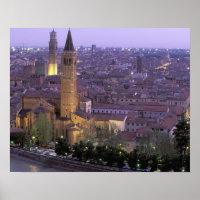 Europa, Italien, Veneto, Verona. Utsikt från Caste