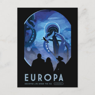 Europa Jupiter Måne Space Sci Fi Vykort