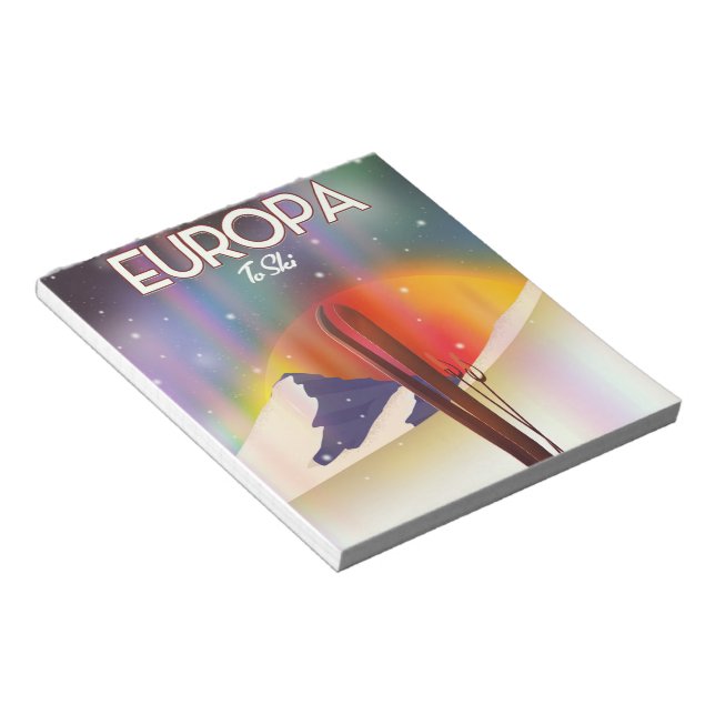 Europa - Jupiters måne rymdkonst. Anteckningsblock (Vinklad)