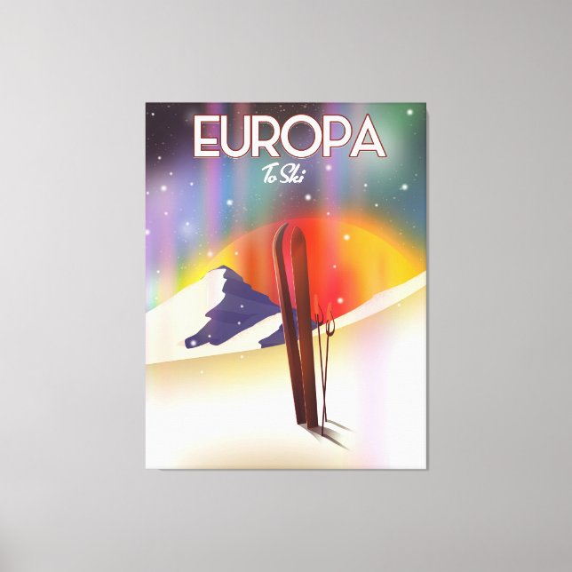 Europa - Jupiters måne rymdkonst. Canvastryck (Framsida)
