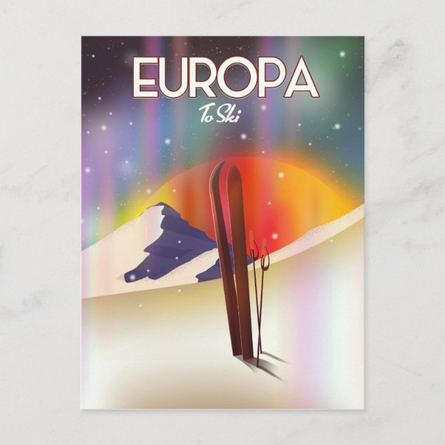 Europa - Jupiters måne rymdkonst. Vykort (Framsida)