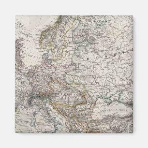 Europa Karta av Stieler Magnet