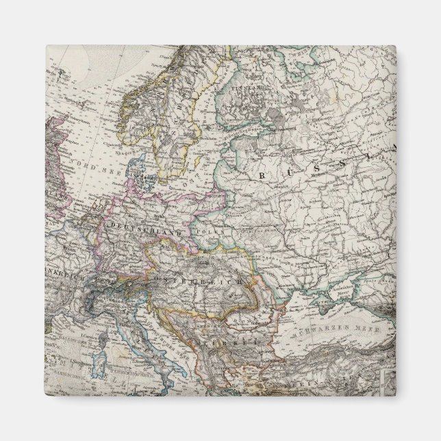 Europa Karta av Stieler Magnet (Framsidan)