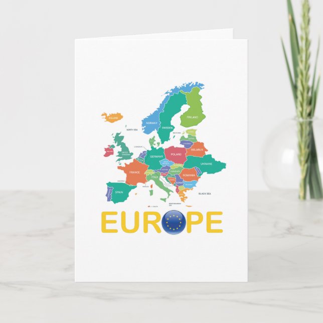 Europa Karta Kort (Framsida)