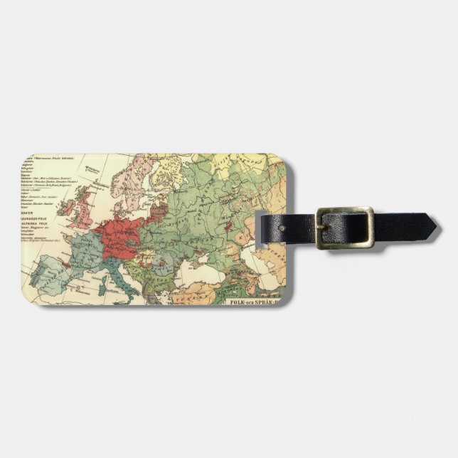Europa Karta Land World Antique Bagagebricka (Horisontell Framsida)