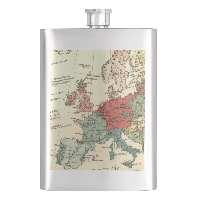 Europa Karta Land World Antique Fickplunta (Framsidan)