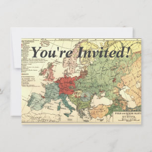 Europa Karta Land World Antique Inbjudningar