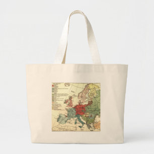 Europa Karta Land World Antique Jumbo Tygkasse