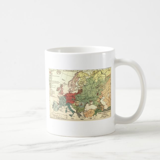 Europa Karta Land World Antique Kaffemugg (Höger)