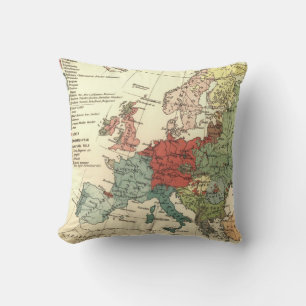 Europa Karta Land World Antique Kudde