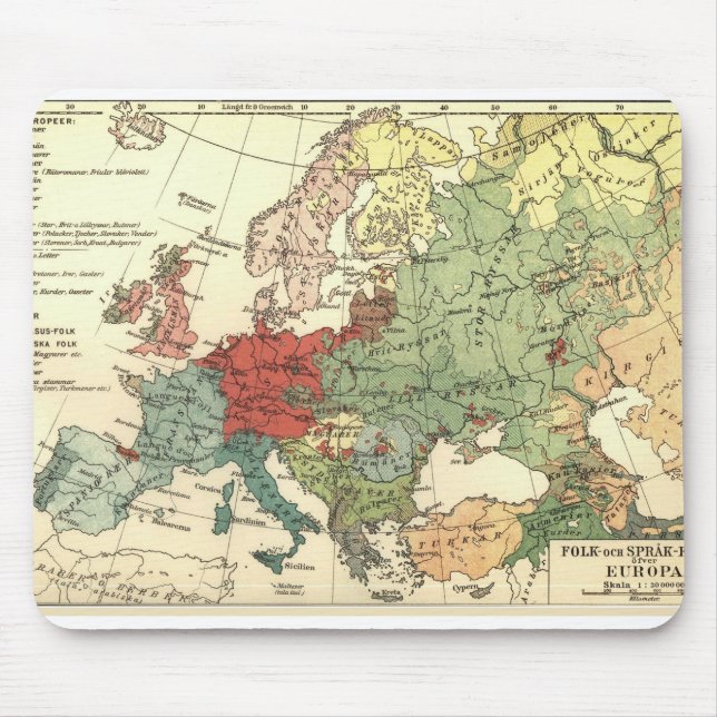 Europa Karta Land World Antique Musmatta (Framsidan)