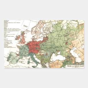 Europa Karta Land World Antique Rektangulärt Klistermärke