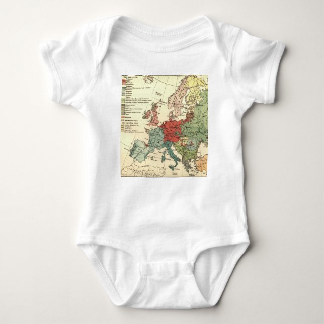 Europa Karta Land World Antique Tee (Framsida)