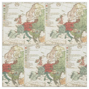 Europa Karta Land World Antique Tyg