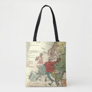 Europa Karta Land World Antique Tygkasse