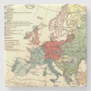 Europa Karta Land World Antique Underlägg Sten