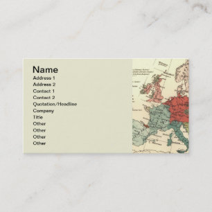 Europa Karta Land World Antique Visitkort
