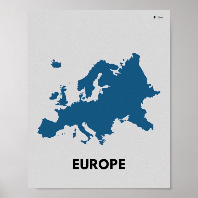 Europa Karta, översikt Poster (Framsidan)