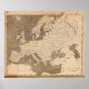 Europa karta vid Arrowsmith Poster
