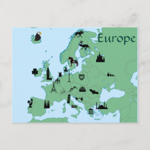 Europa Karta Vykort