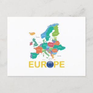 Europa Karta Vykort