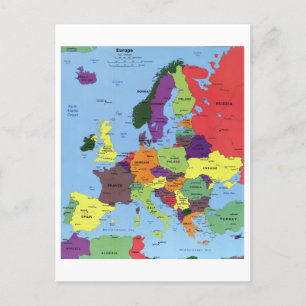 Europa Karta Vykort