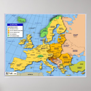 Europa kartaaffisch poster