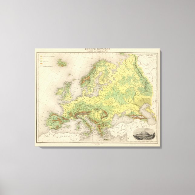 Europa kontur karta canvastryck (Framsida)