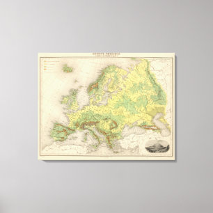 Europa kontur karta canvastryck